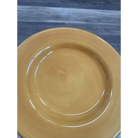 CORSICA HOME Hand Painted Hand Crafted Large 11 1/4" Yellow Dinner Serving Plate - Picture 4 of 4